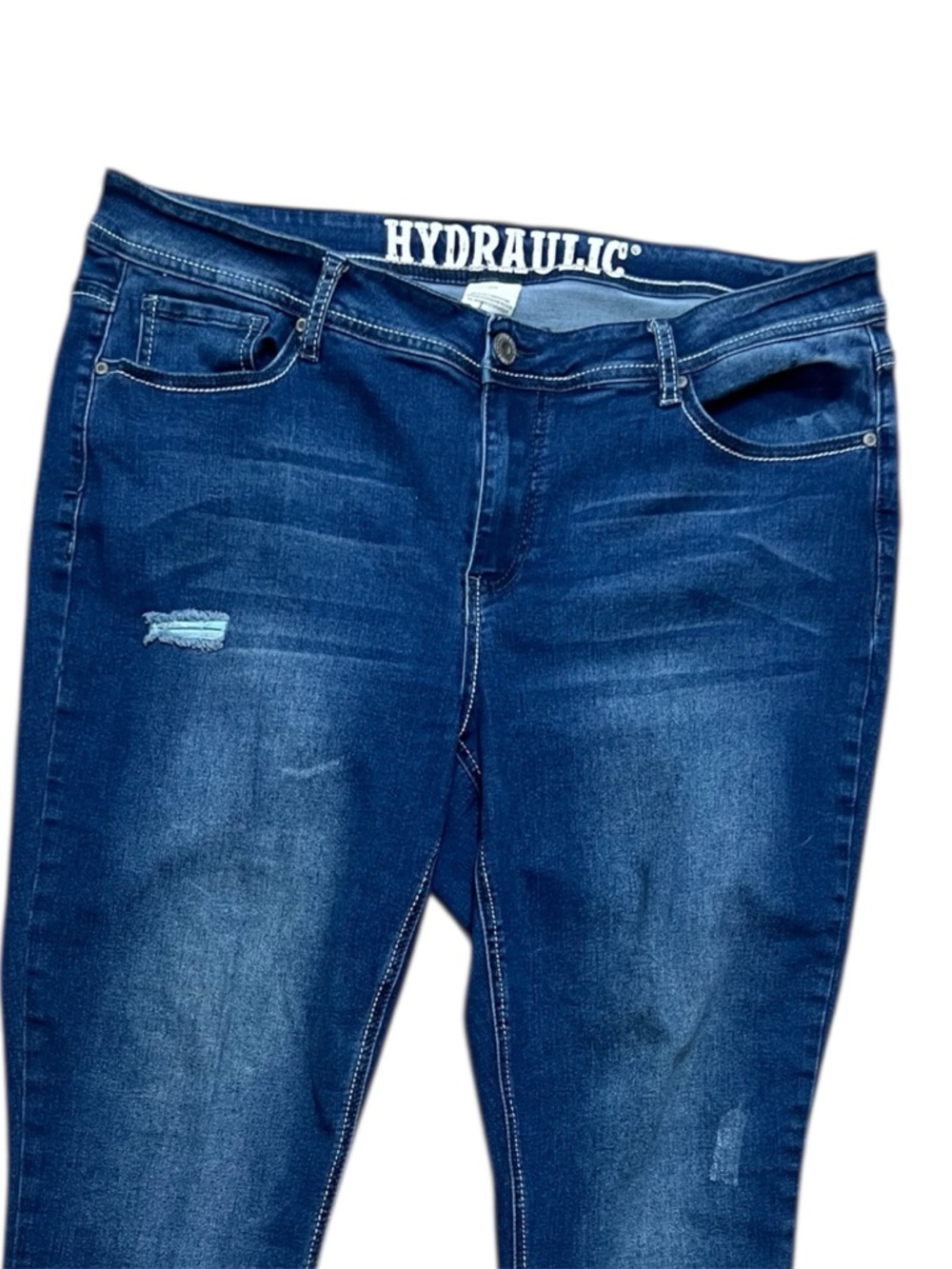 20 - Hydraulic Women's Indigo Bootcut Jeans - Slight Stretch - Distressed
